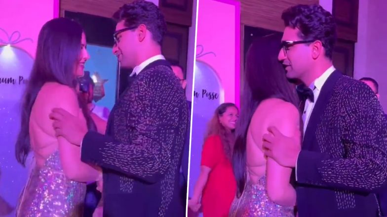 Vicky Kaushal and Katrina Kaif Can’t Stop Smiling As They Give Each Other a Warm Hug at an Event (Watch Video)