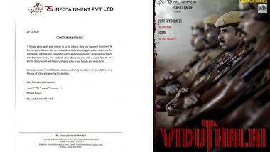 Viduthalai: Stuntman N Suresh Dies in Accident on Sets of Vetrimaaran's Upcoming Film; Makers Share Condolence Message