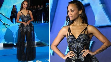 Zoe Saldana Oozes Glamour in a Sequined Corset Dress for Avatar–The Way of Water London Premiere (View Pics)