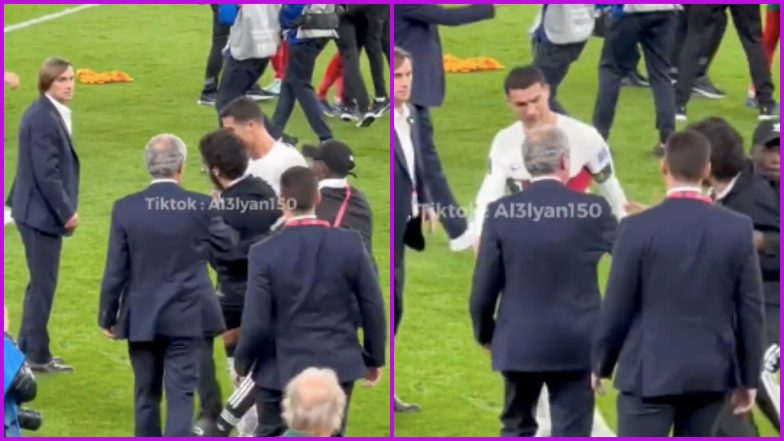 Did Cristiano Ronaldo Hit a Fan or Security Push him After Portugal’s Loss to Morocco in FIFA World Cup 2022 QF? (Watch Video)