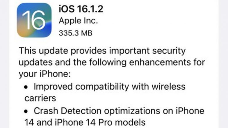 IOS 16.1.2: New Software Update For IPhones Brings Optimizes Car Crash ...