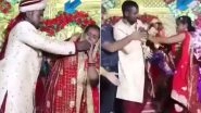 Groom Tries to Forcefully Feed Sweets to Irritated Bride, Action Escalates&nbsp;To&nbsp;Ugly Fight During Wedding Ceremony in Viral Video