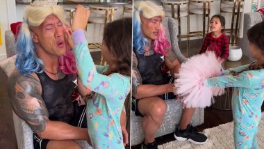 Dwayne ‘The Rock’ Johnson Gets a Christmas Makeover! Viral Video of His Daughters Doing Black Adam Actor’s Makeup Is Winning Hearts