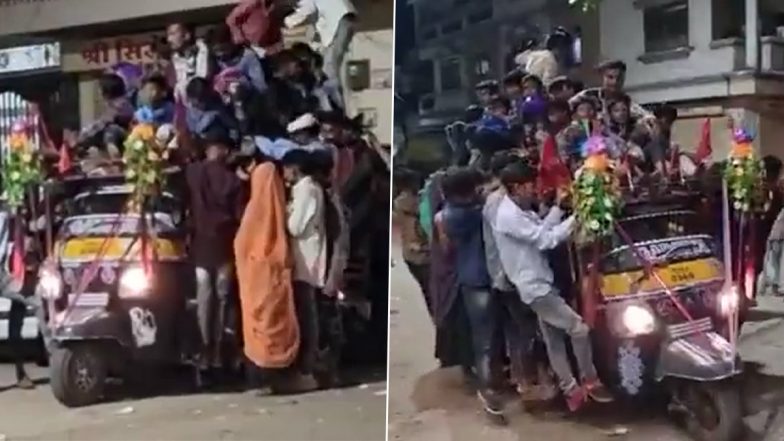 Three Wheeler Carries Over 50 Passengers Clinging Outside and Atop The Auto; Old Video Goes Viral