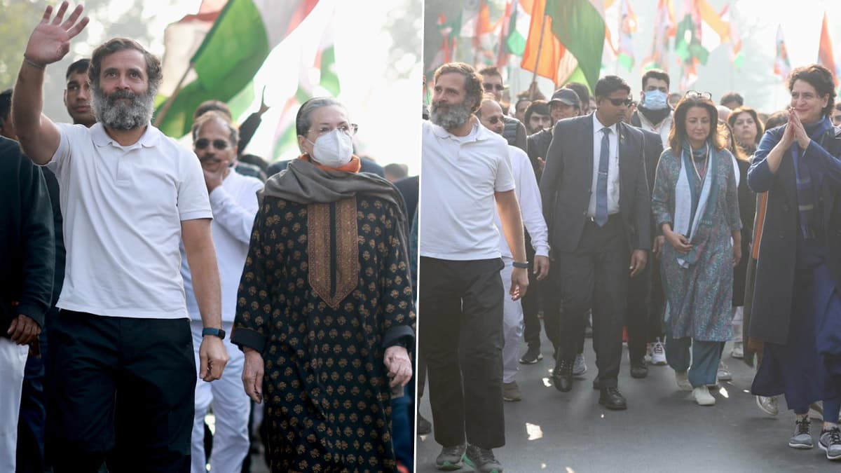 Agency News Bharat Jodo Yatra Sonia Gandhi Priyanka Join Rahul Gandhi In Delhi Latestly