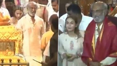 Rajinikanth and Daughter Aishwarya Offer Prayers at Tirumala Temple (Watch Video)