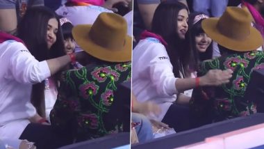 Aishwarya Rai Bachchan Seen Pinching Ranveer Singh's Nose During PKL Final Match As Daughter Aaradhya Bachchan Looks On (Watch Viral Video)