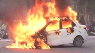 Delhi Fire: Car Engulfs in Blaze at Busy ITO Intersection (See Pics)