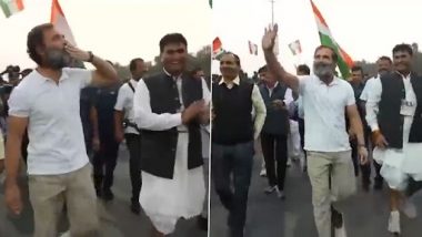 Video: Rahul Gandhi Blew Kisses to Group Shouting ‘Modi’ Slogans As His Bharat Jodo Yatra Crossed Madhya Pradesh Border