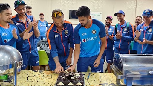 Shikhar Dhawan, Shreyas Iyer Cut Birthday Cake With Teammates, BCCI Shares Pics