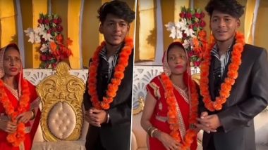 Viral Video: 21-Year-Old Youth Marries 52-Year-Old Woman, Says 'Age Doesn't Matter When You Are in Love'