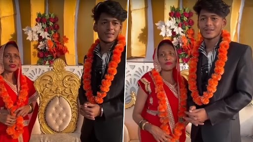 Viral Video: 21-Year-Old Youth Marries 52-Year-Old Woman, Says 'Age Doesn't Matter When You Are in Love'