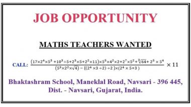 Harsh Goenka Shares Gujarat School's Creative Ad For Maths Teacher; Solve This Equation to Apply For The Job (View Tweet)