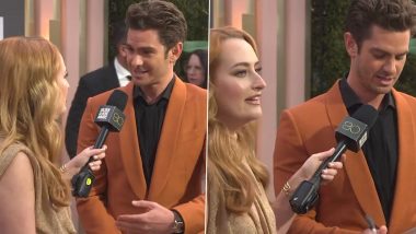 Amelia Dimoldenberg and Andrew Garfield Reunite at the Golden Globes Red Carpet, Showcase Impeccable Chemistry (Watch Video)