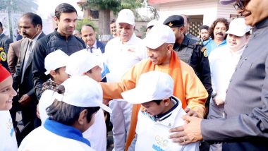 Uttar Pradesh CM Yogi Adityanath Flags Off 'Run for G20 Walkathon' in Four Cities To Spread Awareness About Summit (See Pics)