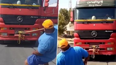 Man Pulls Truck With Teeth on Roads of Egypt, Sets Guinness World Record; Netizens Need To Know About His Dentist (Watch Viral Video)