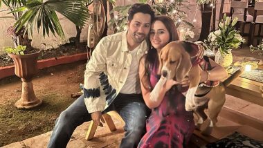 Varun Dhawan-Natasha Dalal Celebrate Second Anniversary With Pet Dog Joey, Anil Kapoor Sonakshi Sinha and More Wish the Couple (View Pic)