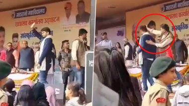 Rajasthan University President Nirmal Chaudhari Assaulted on Stage at Jaipur's Maharani College, Video Goes Viral