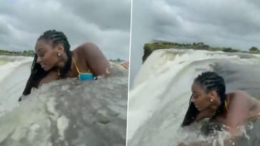 OMG! Woman Leans Over Edge of World’s Tallest Victoria Waterfall; Viral Video of the Devil's Pool Will Give You Chills!