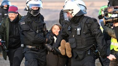 Greta Thunberg Gets Slammed By Netizens Claiming 'Fake Arrest' After Photos and Videos of Climate Activist Smiling While Being Detained in Germany Go Viral