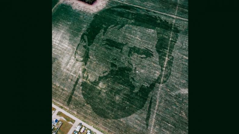 Farmer Grows Lionel Messi’s Image in a Field After Argentina’s FIFA World Cup 2022 Triumph (Watch Video)