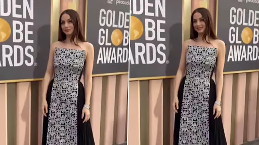 Golden Globe Awards 2023: Blonde Nominee Ana De Armas Stuns as She Walks Red Carpet In Floor-Length Silver Studded Black Gown (Watch Video)