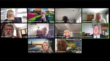 Sex Act Disrupts Flintshire Council's Zoom Meeting As Naked Man 'Pleasuring Himself' Appears on Camera (Watch Video)