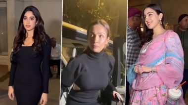 Malaika Arora-Arjun Kapoor, Janhvi Kapoor, Sara Ali Khan and Other Stars Arrive at Varun Dhawan-Natasha Dalal's Anniversary Bash in Style (Watch Videos)