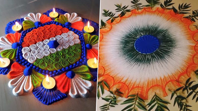 Republic Day 2023 Rangoli Designs: Innovative Tiranga Rangoli Patterns and Gantantra Diwas Special Designs To Celebrate The Momentous Occasion (Watch Videos)