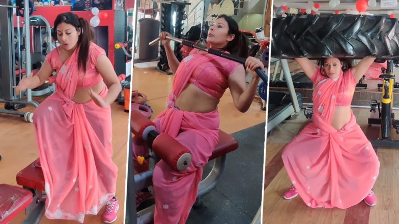 Woman Wears Saree to Work Out and Lift Weights At Gym in Viral Video; Internet is Impressed