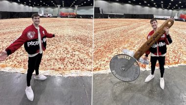 World’s Largest Pizza! Guinness World Record for Biggest-Ever Arena-Size Cheese and Pepperoni Pie Set by Pizza Hut; See Pics