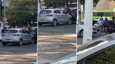 Crazy Driver Hits Man With His Car, Tries to Run Over Him After Argument; Terrifying Road Rage Video Goes Viral