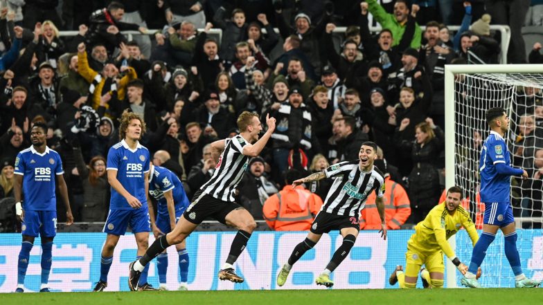 Newcastle United 2–0 Leicester City, Carabao Cup 2022–23: The Magpies Reach League Cup Semi-Final for the First Time in 47 Years (Watch Goal Video Highlights)