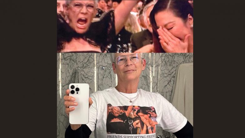 Jamie Lee Curtis Wears T-Shirt With Her Iconic Golden Globes Reaction to Michelle Yeoh’s Win, Wishes Her Co-Star Congratulations (View Pic)