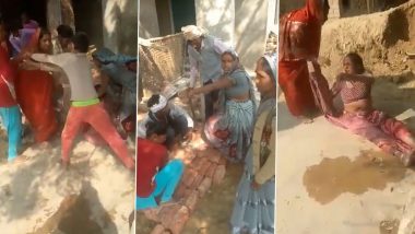 UP Shocker: Woman Brutally Thrashed Over Land Dispute in Pratapgarh, Police Launch Probe After Video Goes Viral