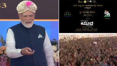 National Youth Day 2023: PM Narendra Modi Inaugurates 26th National Youth Festival 2023 in Hubbali (See Pics and Video)