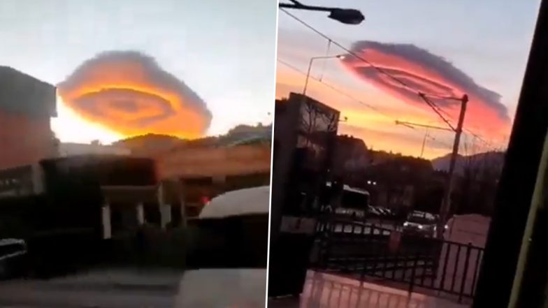 Giant UFO-Shaped Cloud Spotted Hovering Over Turkey! The Colorful ‘Surreal Sight’ Confounds Citizens; Watch Viral Video