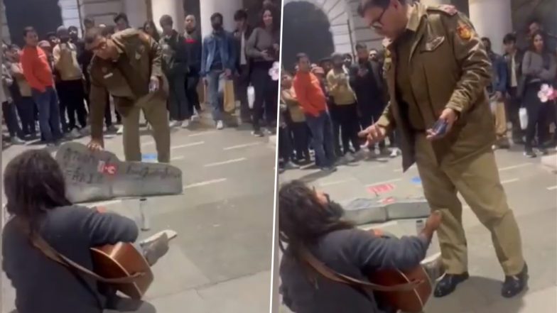 Delhi Policeman Stops Artist From Playing Music in Connaught Place, Faces Netizens’ Ire (Watch Video)