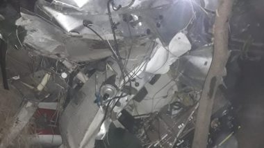 Madhya Pradesh Plane Crash: Pilot Killed, Another Injured As Aircraft Collides With Dome of Temple in Rewa’s Dumri Village