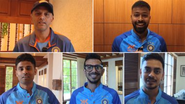 Indian Cricket Team Prays for Rishabh Pant’s Quick Recovery Ahead of IND vs SL 1st T20I (Watch Video)