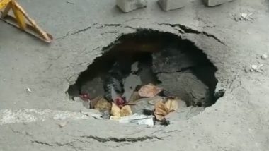 Bengaluru: Portion of Ittamadu Main Road Caves In, Second Incident in Week (Watch Video)