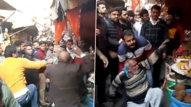 Uttar Pradesh: Elderly Shopkeeper Beaten, Shop Vandalised by Miscreants Over Petty Dispute in Bulandshahr (Watch Video)