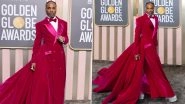 Golden Globe Awards 2023: Billy Porter Resurrects Iconic Christian Siriano Tuxedo Gown in Magenta Velvet (View Pics)
