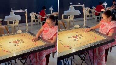 Grandmother Wins Gold At Carrom Tournament in Pune! Video of the 83-Year-Old Aaji Perfectly Striking Shots in The Game Goes Viral, Leaving Netizens Inspired