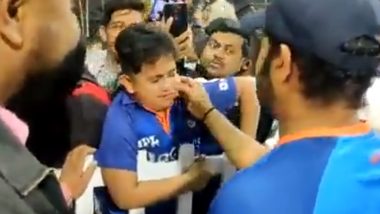 Rohit Sharma Comforts Crying Fan in Assam Ahead of India vs Sri Lanka 1st ODI (Watch Video)
