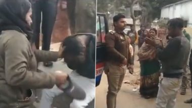 Uttar Pradesh: Woman Thrashes Man For Molesting Her Daughter in Kanpur, Video Goes Viral