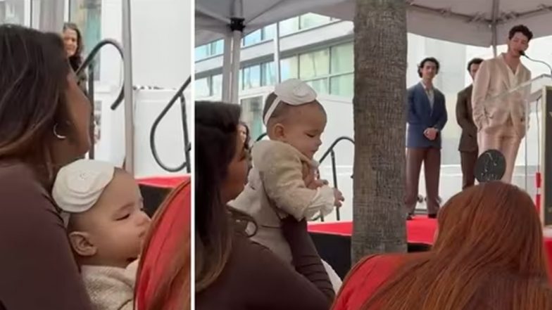 Priyanka Chopra Reveals Daughter Malti Marie’s Face at Hubby Nick Jonas’ Walk of Fame Ceremony (Watch Video)