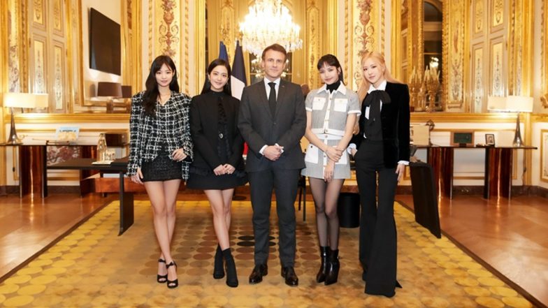 BLACKPINK Poses With French President Emmanuel Macron While in Paris for Le Gala Des Pièces Jaunes Charity Concert (View Pics)