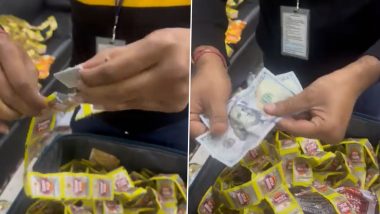 Video: Custom Officials at Kolkata Airport Arrest Passenger Trying to Smuggle US Dollars in Gutkha Pouches