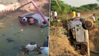 Telangana Road Accident: Five Killed, One Injured After Car Falls Into Canal Near Siddipet's Jagdevpur (See Pics)